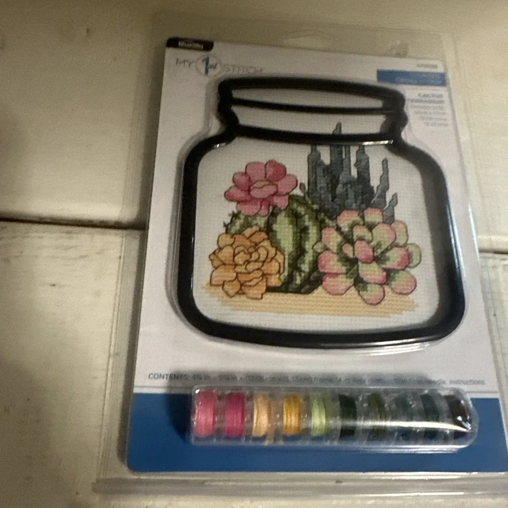 Cactus Terrarium Bucilla Cross Stitch Kit 47908E